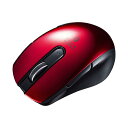 サンワサプライ Bluetooth4.0マウス BlueLED 5ボタン 左右対称 1600dpi(2段階切替) 小型 レッド MA-BTBL171R(2)
