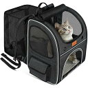 猫 キャリー バッグ Morpilot 四面拡張可能 2WAY リュック ペットハウス キャリー 中・大型猫用・小型犬・うさぎ用 シートベルト固定可能 折りたたみ 通気性 臭気がない 引っ掻き傷に強い 避難用/お出かけ/ドライブ/旅行/通院/防災 8kg耐荷