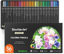 Shuttle Art 色鉛筆 36色セット グリーン系 緑 カラーペン ボタニカルアート 植物画 大人の塗り絵 イ ラスト デザイン スケッチ 落書き ケース...