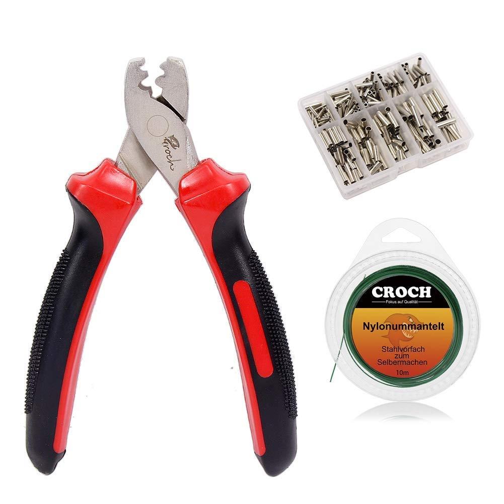 Croch ハンドプレッサー シングルス リーブ専用 釣り具 0＃～6＃ス リーブ対応 + 高強度 圧着ス リーブ..