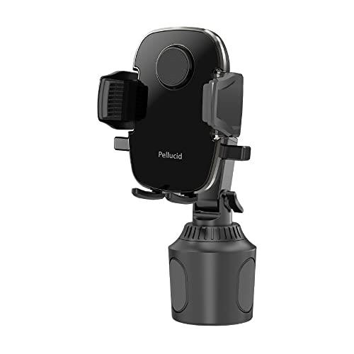 ペルシード(Pellucid) 車内用品 車載スマホホルダー ドリンクホルダー取付 片手ワンタッチ開閉スマホホルダー 手帳型ケース 縦横置き対応 ドリンクイン PPH2111