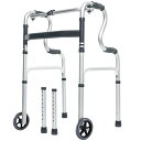 Cific 折りたたみ歩行器 高さ調節 立ち上がり 8段調節 固定&キャスター取替可(Misty Silver)