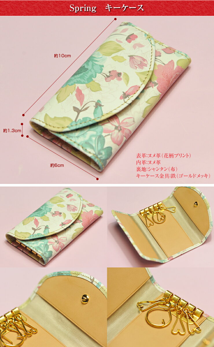 Flowerシリーズ ”Spring”花柄 キーケース 売れ筋 ギフト【楽ギフ_包装】