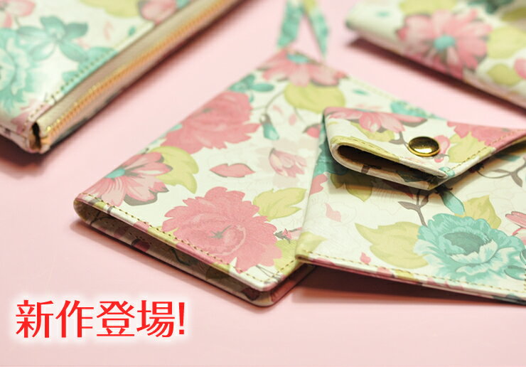 Flowerシリーズ ”Spring” 花柄ポーチ 化粧ポーチ マルチポーチ レザーポーチ 売れ筋【楽ギフ_包装】