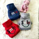 Smileプリント長袖トレーナー/パーカー★3色展開♪小型犬用♪★セール トイプードル パピヨン チワワ ヨーキー 春夏新作 犬ウェア 犬服 可愛い