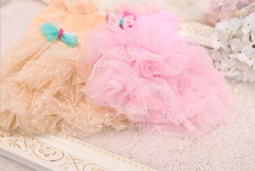 2色展開!デニム×ドットレース♪とてもお洒落なワンピース★【セール】【トイプードル】【パピヨン】【チワワ】【ヨーキー】【春夏新作】【犬ウェア】【犬 服】【可愛い】