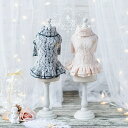 送料無料 フロック加工したレース長袖ワンピース★2色展開♪小型犬用♪★セール トイプードル パピヨン チワワ ヨーキー 春夏新作 犬ウェア 犬服 可愛い