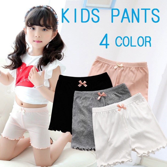 楽天BAOBAO★BAOBAO バオバオ ショーツ Kids pants 薄手2分丈レギンス 女の子 ボトムス レギパン レギンス パンツ スパッツ ペチコート ペチパンツ インナーパンツ fs04gm 子供服パンツ 韓国ホワイト ブラック ピンク グレー 110-150cm