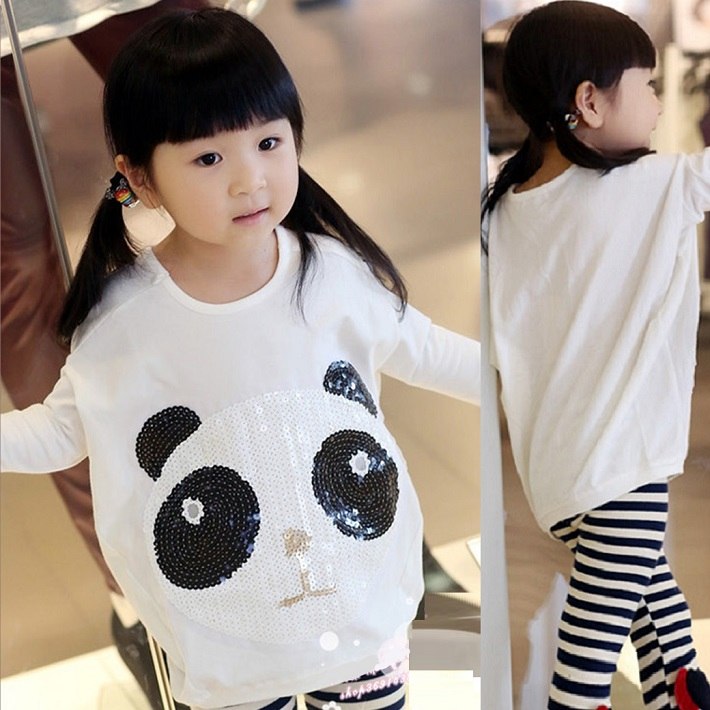 楽天BAOBAO再入荷【メール便対応可】[BAOBAO]【バオバオ】【子供服】fs3gm（kids）] [女の子] [男の子] [ホワイト]【長袖】【パンダ】【パンダ柄】【Tシャツ】【インナー】がお買い得【90cm】【100cm】【110cm】【120cm】【130cm】[パンダTシャツ]10P01Jun14　02P20Sep14