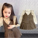 BAOBAO バオバオ 女の子 子供服 フォーマルワンピースとシャツの2点セット ブリーツワンピ ドレスシャツ 韓国子供服 …