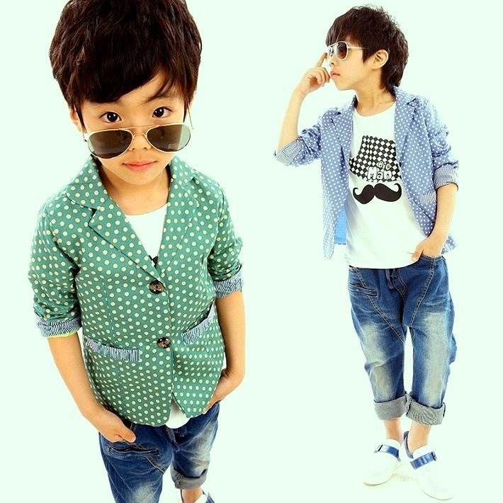 グリーン90cmのみ在庫有り【メール便可】【学芸会】【発表会】fs04gm韓国子供服 ジャケット ドッド柄ジャケット 長袖ジャケット 男 ジャケット 長袖ジャケ...