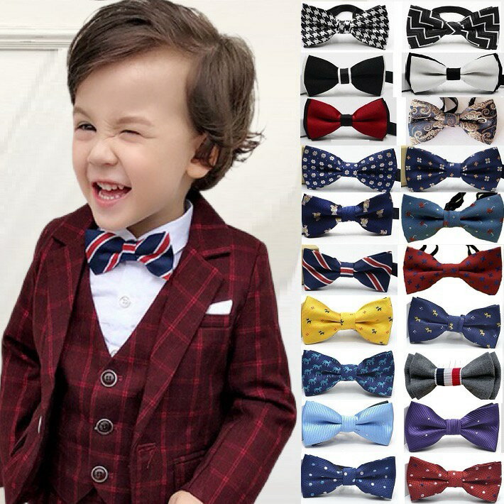 楽天BAOBAO★Kids ties[BAOBAO]【子供服】（kids）fs04gm【海外輸入 韓国 女の子 男の子 キッズ蝶ネクタイ 子供蝶ネクタイ 子供ネクタイ 結婚式 入園式 卒園式 ォーマル 入学式 レット ブルー ネイビ 紺色 ホワイト ブラック