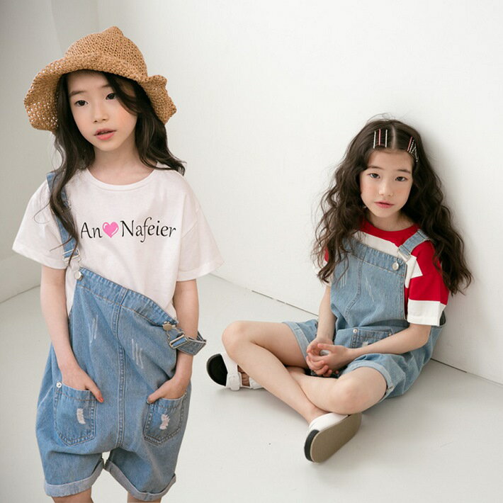 セール デニムオーバーオール短パン　fs04gm【子供服　おすすめ】[女の子]　デニムジーパンデニムオーバー短パン　デニムパンツ　デニムジーンズ　子供服ジンズ　子供服デニムパンツ　韓国子供服　女の子　110cm　120cm　130cm　140cm　150cm　160cm