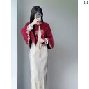 【送料無料】ドレス ジャケット コート チャイナ 民族衣装 レディース 赤い チャイナ ショール 女性 冬 厚手 中華風 小さい 暖かい マント 結婚式 アウタ...