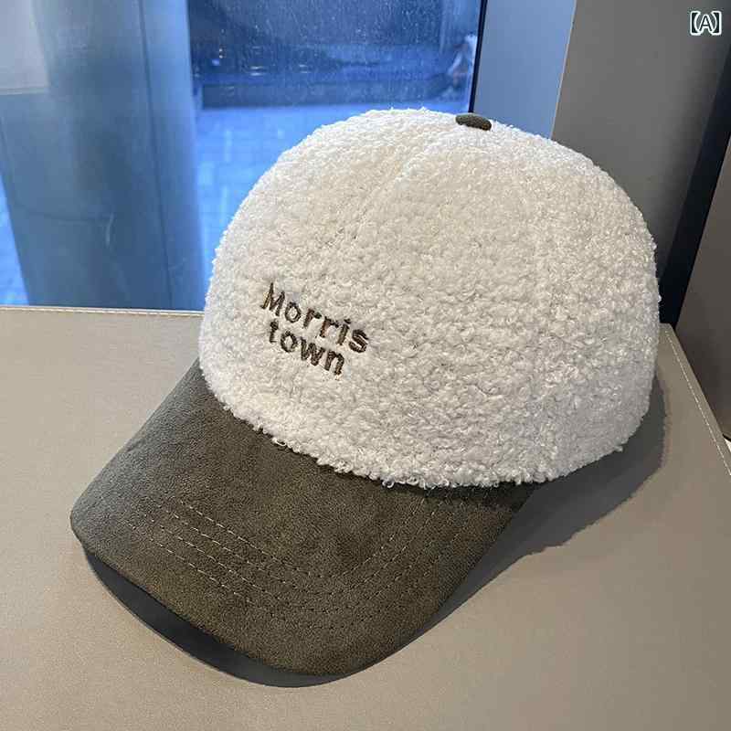 【送料無料】キャップ メンズ 秋冬 帽子 おしゃれ 暖かい ウール 刺繍 大きいサイズ ホワイト グリーン ピンク ボア