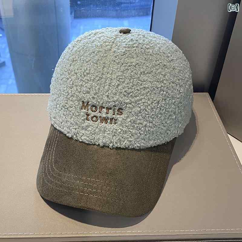 【送料無料】キャップ メンズ 秋冬 帽子 おしゃれ 暖かい ウール 刺繍 大きいサイズ ホワイト グリーン ピンク ボア