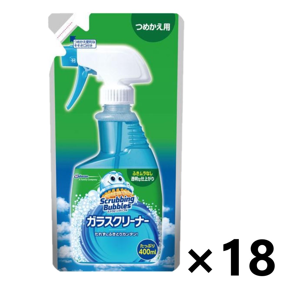 【送料無料(※一部地域を除く)】スクラビングバブル ガラスクリーナー つめかえ用 400mlx18袋 ジョンソン