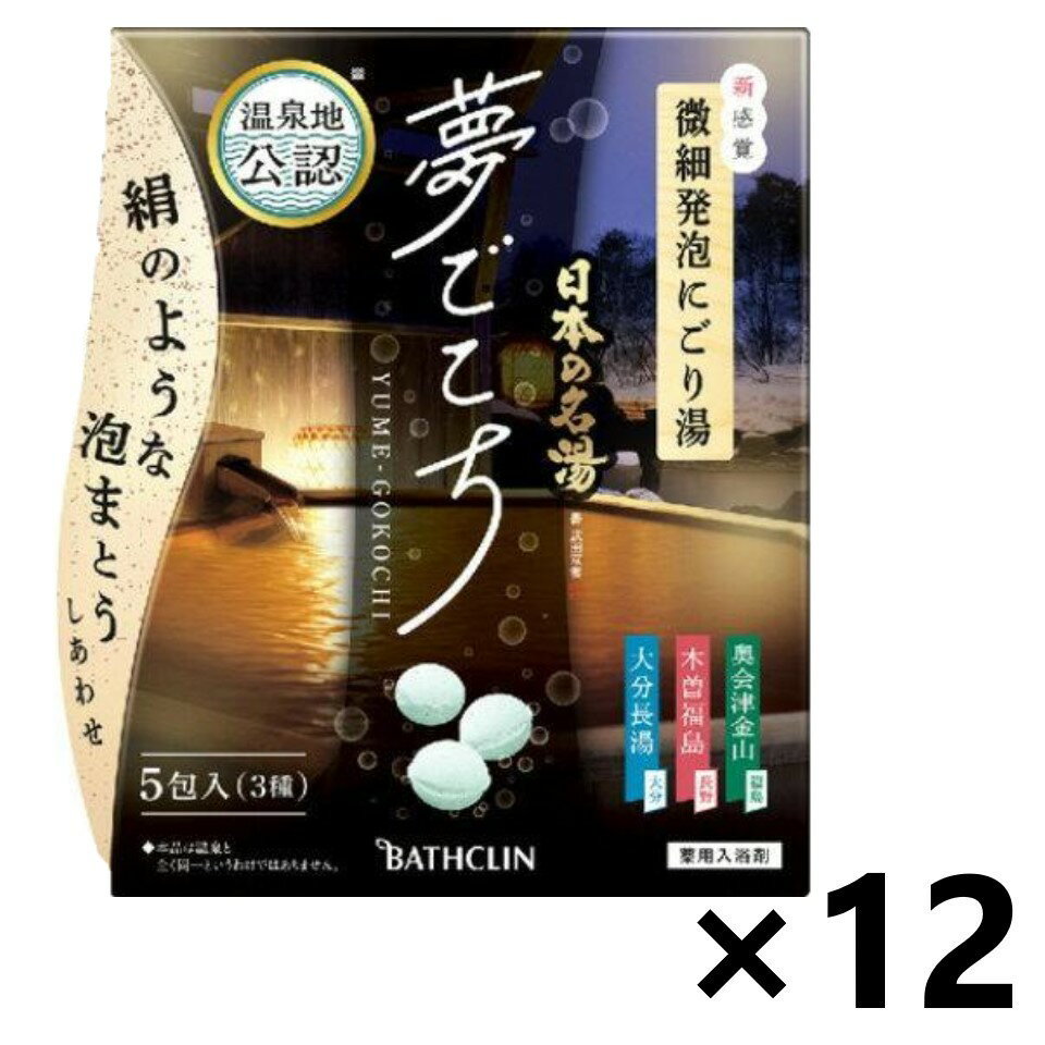 【送料無料】日本の名湯 夢ごこち アソート (40gx5包入)x12箱 株式会社バスクリン