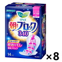 【送料無料】 ロリエ 朝までブロック340 特に多い夜用 羽つき 34cm 14個入x8個 花王