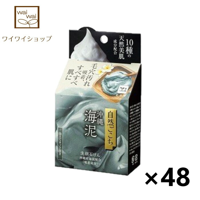 【送料無料】自然ごこち 沖縄海泥 洗顔石けん 80gX48個 カウブランド 牛乳石鹸