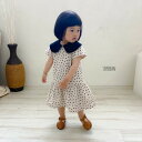 韓国子供服 女の子 ドットワンピース レッド ブラック