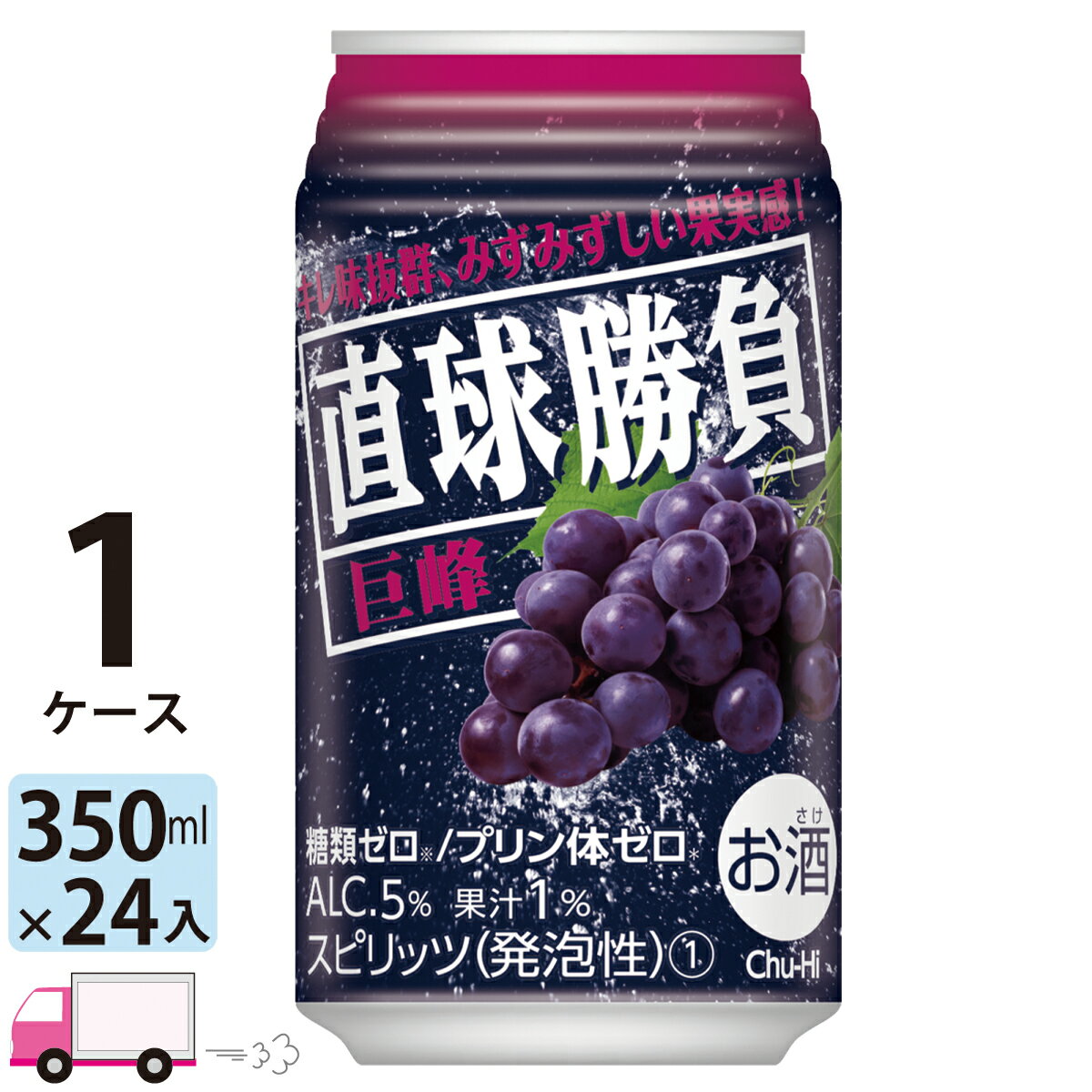 【送料無料※一部地域除く】 チューハイ 合同 直球勝負 巨峰 350ml 24本 1ケース