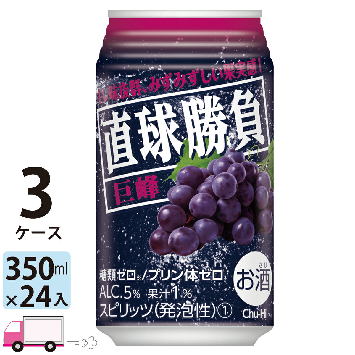 【送料無料※一部地域除く】 チューハイ 合同 直球勝負 巨峰 350ml 72本 3ケース