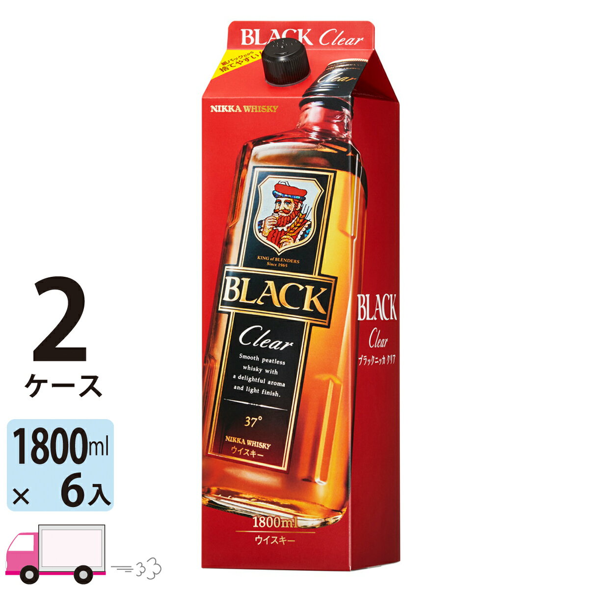 【送料無料※一部地域除く】 ニッカウイスキー ブラックニッカ クリア 37度 紙パック 1800ml 12本 2ケース