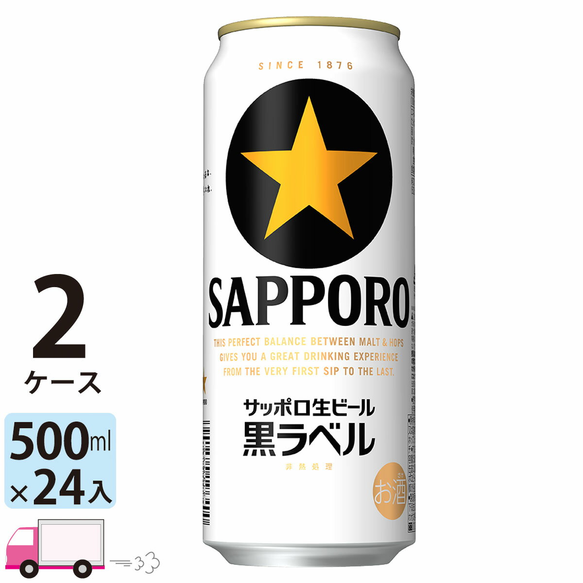 サッポロ 黒ラベル 500ml 48本 2ケース 【送料無料※一部地域除く】