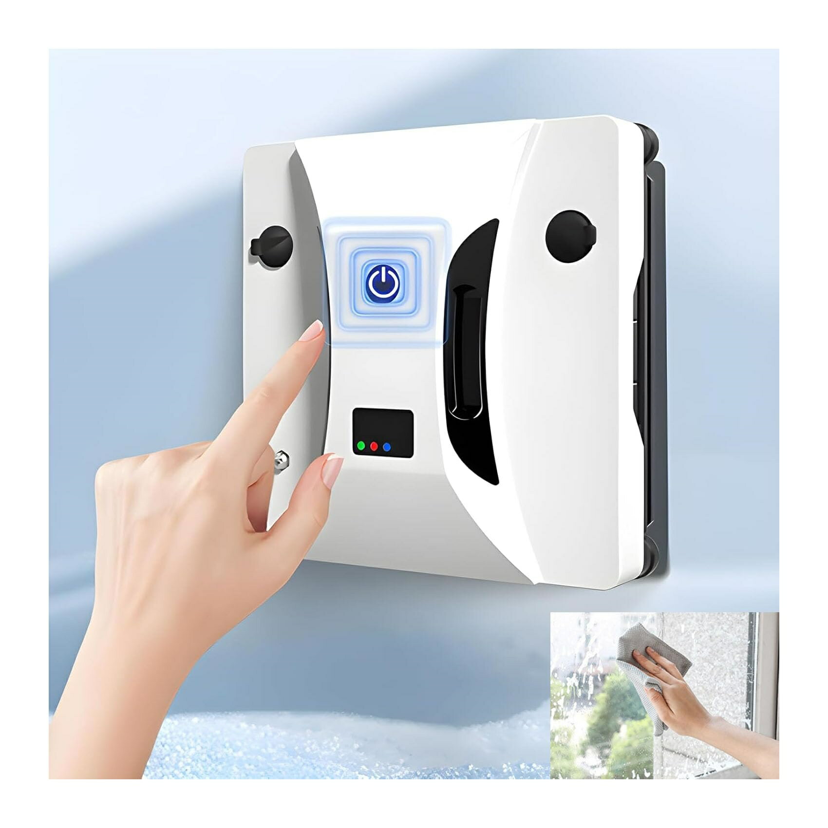 窓拭きロボット 自動ガラス掃除機 【双方向自動スプレー 落下防止】 超薄型ボディ 強力吸引 高層窓天井..