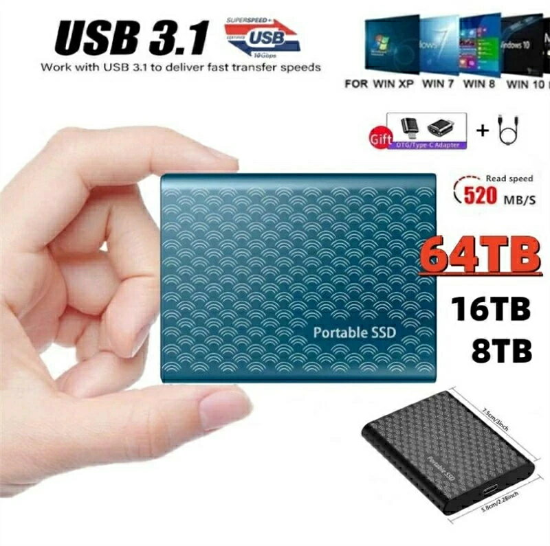 SSD 1TB ���� �ݡ����֥�SSD ���դ��ϡ��ɥǥ��� USB-A/USB-Cξ�б� 500GB Ķ�����ݡ����֥� �ϡ��ɥǥ����� 2TB USB3.1 T...