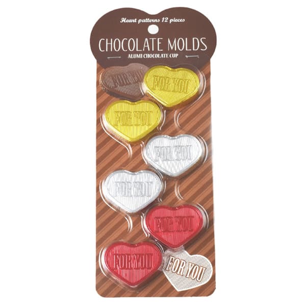 ハートアルミモールド メタリックアソート バレンタイン チョコ チョコレート 義理チョコ 大量 手作り キット お菓子 プレゼント ゼットアンドケイ 巣ごもり おうち時間