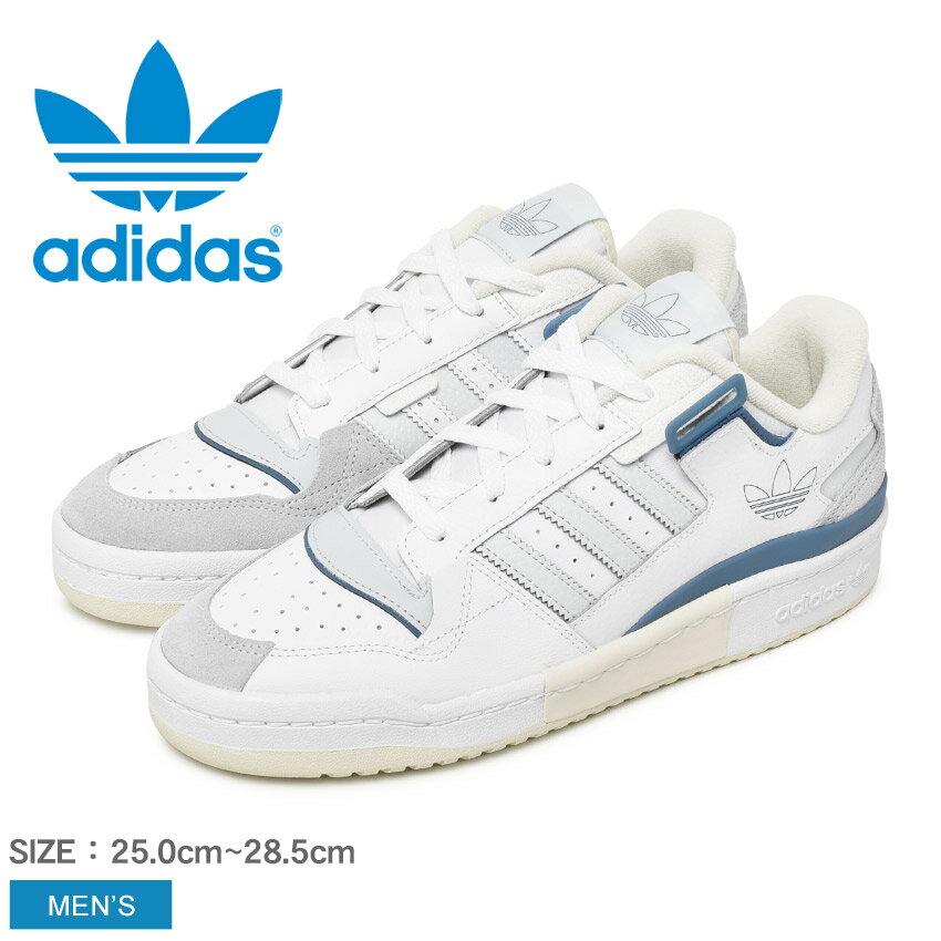 【店内全品★P5倍！】アディダス オリジナルス フォーラム イグシビット ロー ADIDAS ORIGINALS スニーカー メンズ ホワイト 白 ブルー 青 FORUM EXHIBIT LOW GW6348 靴 シューズ ブランド ローカット 定番 人気 通学 通勤 シンプル くすみカラー