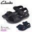 CLARKS クラークス サンダル ステップ ビート サン メンズ ブラック Step Beat Sun スポーツ アウトドア レジャー カジュアル 軽量 シューズ 靴 26140269 26141463