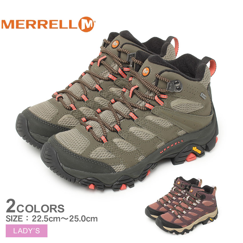 【店内全品★P5倍 】メレル モアブ 3 シンセティック ミッド ゴアテックス MERRELL ハイキングシューズ レディース カーキ レッド 赤 MOAB 3 SYNTHETIC MID GORE-TEX J500182 J500184 靴 シュー…