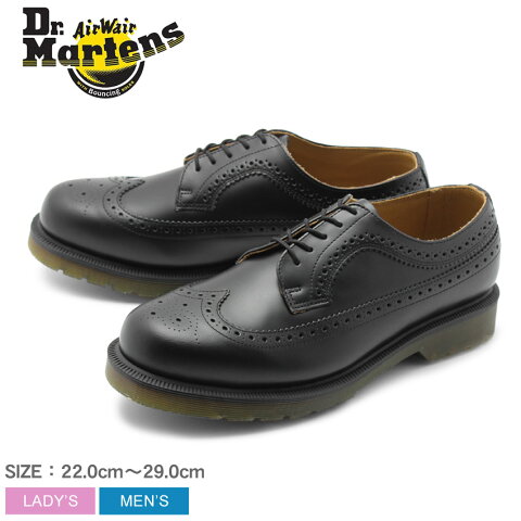 DR．MARTENS ドクターマーチン シューズ ブラック 3989 ブローグシューズ 3989 BROGUE SHOE 24340001 メンズ レディース 靴 マーチン ブランド レザー カジュアル ウイングチップ レースアップ 黒