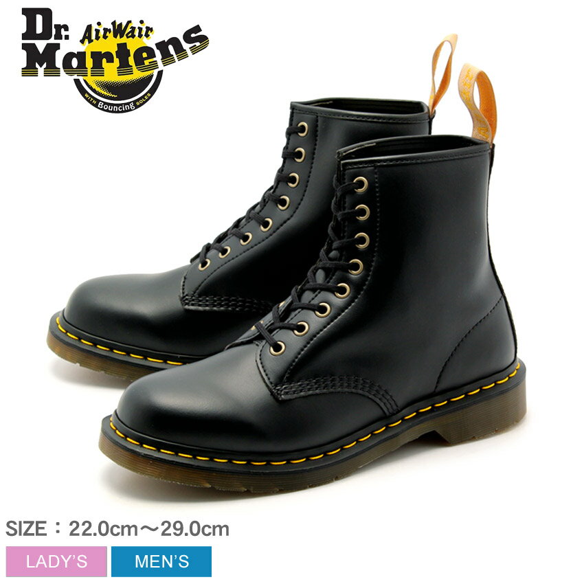 【店内全品★P5倍！】ドクターマーチン 1460 ビーガン 8ホール ブーツ Dr.Martens ブーツ メンズ レディース ブラック 黒 1460 VEGAN 8 EYEBOOT 14045001 シューズ ハイカット マーチン ブランド カジュアル レースアップ おしゃれ 外出 旅行 人気 定番