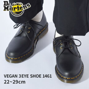 【店内全品★P5倍！】ドクターマーチン ビーガン 3ホール 1461 DR．MARTENS シューズ メンズ レディース ブラック 黒 VEGAN 3EYE BOOT 1461 14046001 靴 短靴 マーチン ブランド カジュアル シンプル フォーマル おしゃれ 外出 旅行 人気 定番