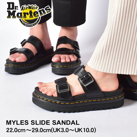 ドクターマーチン サンダル 厚底 レザー DR.MARTENS レディース メンズ スライドサンダル マイルス スポサン おしゃれ カジュアル 人気 MYLES SLIDE SANDAL 23523001