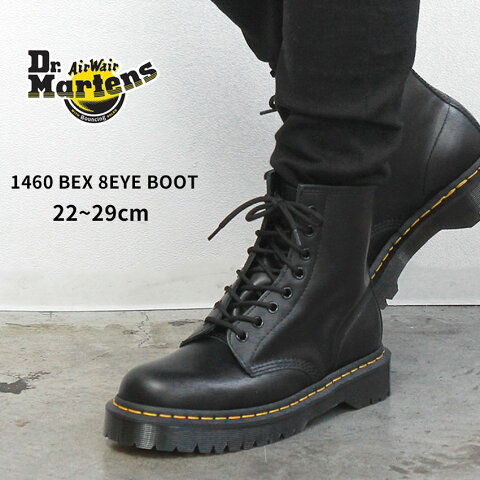 DR．MARTENS ドクターマーチン ブーツ ブラック 1460 ベックス 8ホールブーツ 1460 BEX 8EYE BOOT 25345001 メンズ レディース 靴 シューズ ハイカット マーチン ブランド カジュアル レースアップ 厚底 ロック おしゃれ お揃い 人気 定番 ユニセックス 黒