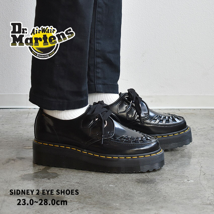 【店内全品★P5倍！】ドクターマーチン SIDNEY 2 EYE SHOES DR．MARTENS シューズ メンズ レディース ブラック 黒 24994001 靴 ローファー クリーパー ブランド カジュアル シンプル 厚底 人気 おしゃれ お出かけ かわいい