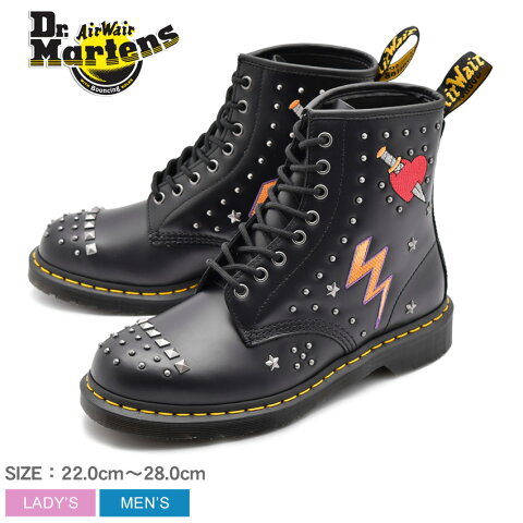 DR．MARTENS ドクターマーチン ブーツ ブラック 黒 1460 ロカビリー 8ホール ブーツ 1460 ROCKABILLY 8EYE BOOT 24207001 メンズ レディース ユニセックス 靴 シューズ レザーシューズ サブカル ロックンロール スカル ダガー ハート スタッズ ロック おしゃれ