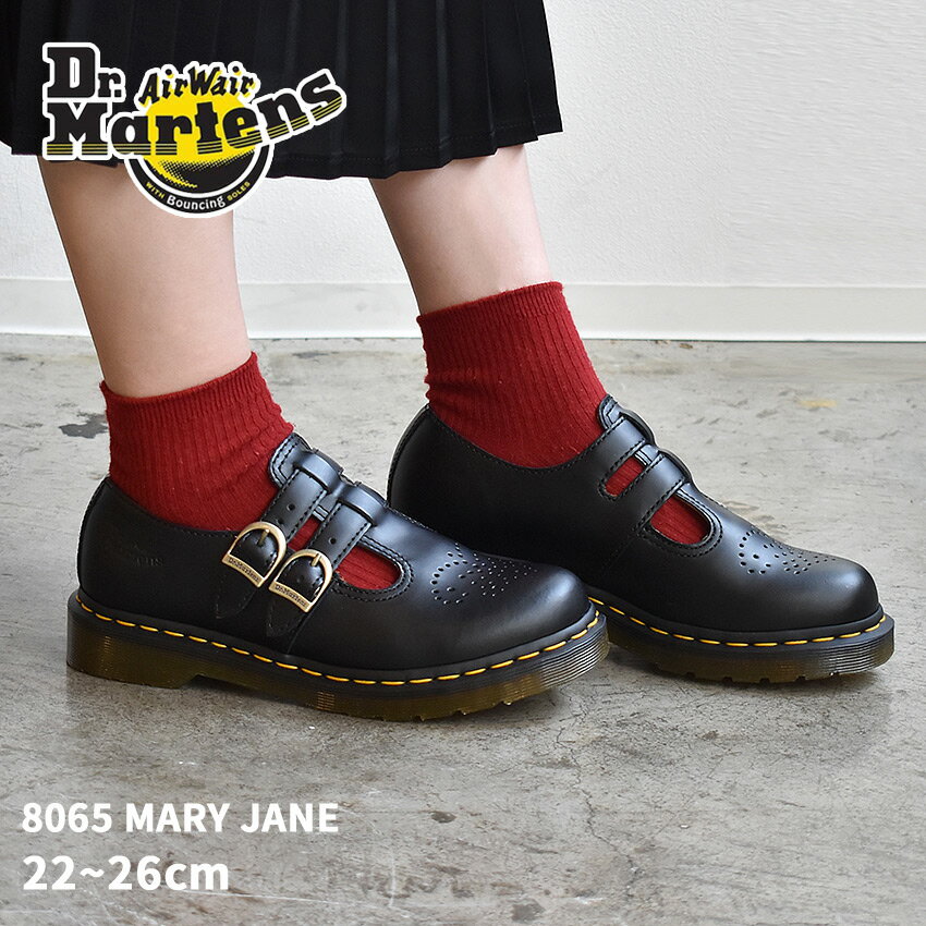 【店内全品★P5倍！】DR．MARTENS ドクターマーチン シューズ ブラック 8065 メリージェーン 8065 MARY JANE R12916001 レディース ローファー シューズ マーチン 革 レザー クラシック ストラップ ベルト 復刻 復刻モデル おしゃれ 旅行 黒