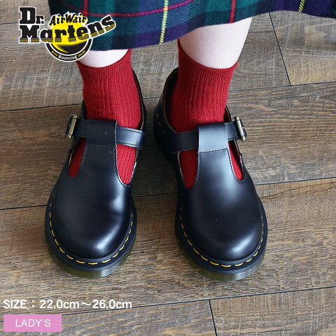 ドクターマーチン メリージェーン ポリー Tバー シューズ レディース DR．MARTENS POLLEY T BAR SHOE MARY JANE 14852001 黒 靴 レザー ストラップ Tストラップ マーチン ポーリー 復刻 売れ筋 おしゃれ かわいい|ca-ktu sale|