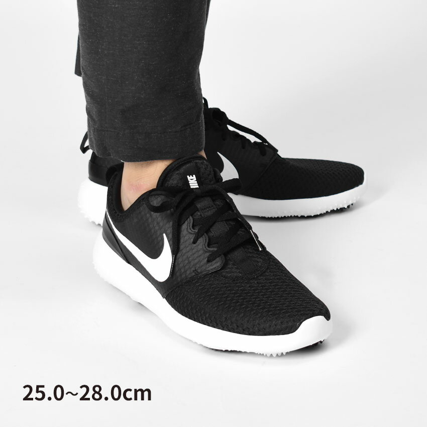 ナイキ メンズ ゴルフグッズ 【店内全品★P5倍！】ナイキ NIKE ローシ ジー ROSHE G メンズ オールシーズン メッシュ ブラック 黒 ホワイト 白 25cm-28cm CD6065 ゴルフシューズ 靴 シューズ ローカット ゴルフ ゴルファー スパイクレス 運動 スポーツ スポーティ シンプル 通気性 クッション性