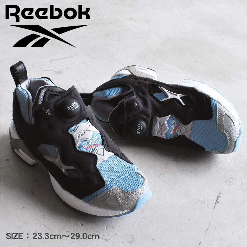 【店内全品★P5倍！】リーボック インスタポンプフューリー 95 REEBOK スニーカー メンズ レディース ブラック 黒 ブルー 青 グレー INSTAPUMP FURY95 GY1589 厚底 シューズ ブランド カジュアル ミドルカット ストリート シンプル スポーティ ロゴ slz