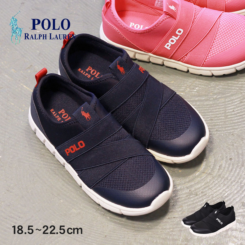 ＼大決算セール開催中★／ポロ ラルフローレン スリッポン キッズ スニーカー BARNES SLIP ON POLO RALPH LAUREN ジュニア 子供 女の子 男の子 ネイビー ピンク ブラック 黒 RF1028 RF1029 靴 シューズ ローカット ブランド ロゴ シンプル カジュアル 歩きやすい|slz shn|