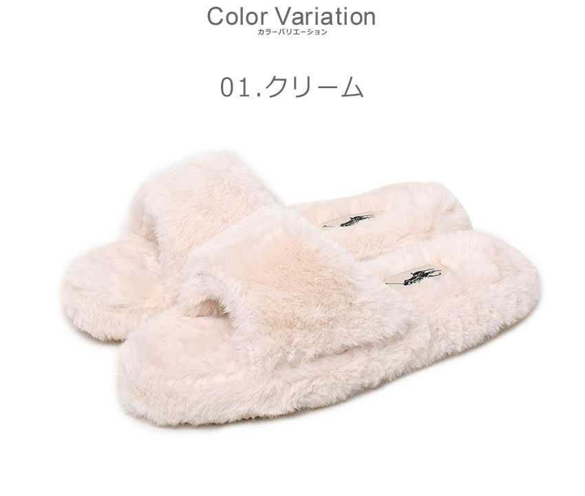 【100円引きCP★対象】ポロ ラルフローレン ファースライド POLO RALPH LAUREN ファーサンダル スリッパ レディース ネイビー ホワイト 白 FUR SLIDE RF103303 RF103305 ルームシューズ 室内 ファー サンダル ぺたんこ 秋 冬 春 おしゃれ 靴 シューズ ブランド もこもこ