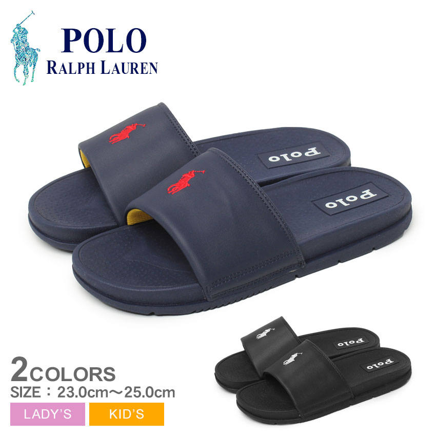 【店内全品★P5倍！】ポロ ラルフローレン FAIRVIEW POLO RALPH LAUREN サンダル レディース キッズ ジュニア 子供 ブラック 黒 ネイビー 紺 RL00616410 RL00616001 ラルフ 靴 シューズ シャワサン シャワーサンダル つっかけ ワンポイント おしゃれ カジュアル