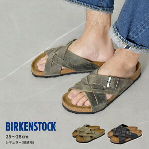 【21日20時〜★タイムSALE】ビルケンシュトック ルガーノ BIRKENSTOCK サンダル メンズ カーキ ブラック 黒 LUGANO 1019024 1017465 普通幅 レギュラー 本革 レザー シューズ ブランド ビルケン コンフォートサンダル カジュアル シンプル つっかけ ぺたんこ 靴